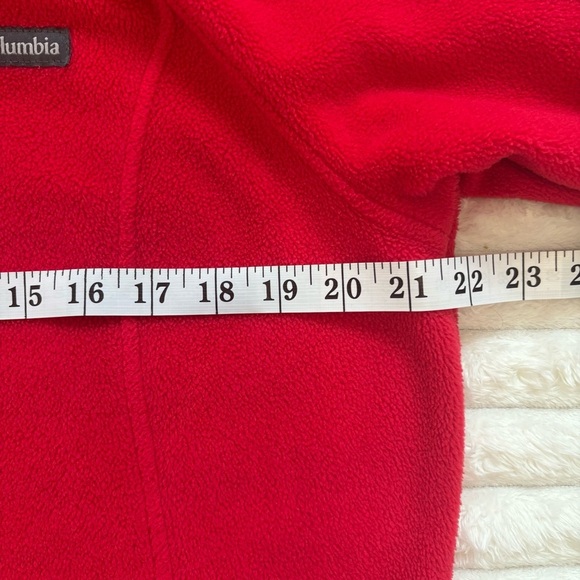 Columbia Long Sleeve Fleece Zip Up Jacket Red Womens Large - Picture 8 of 10